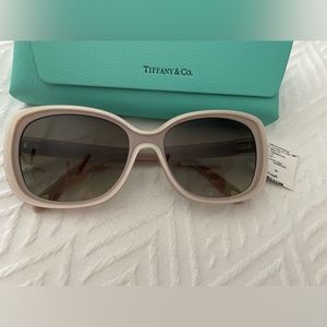 Tiffany & Co Sunglasses, beige/Pearl with gold lock detail